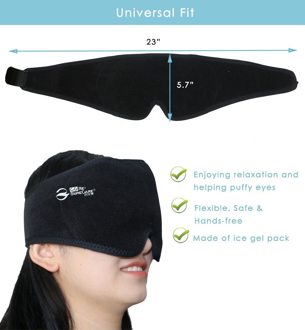 Comfortable Whole Therapy Eye Gel Cold Hot Pack Head Wrap Ice Gel Pack Eye Mask For Head Migraine