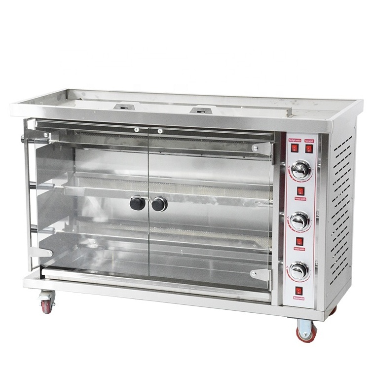 High Quality Commercial Vertical Gas Restaurant Equipment Grilled Chicken Furnace Rotating Chicken Rotisserie Grill Machine