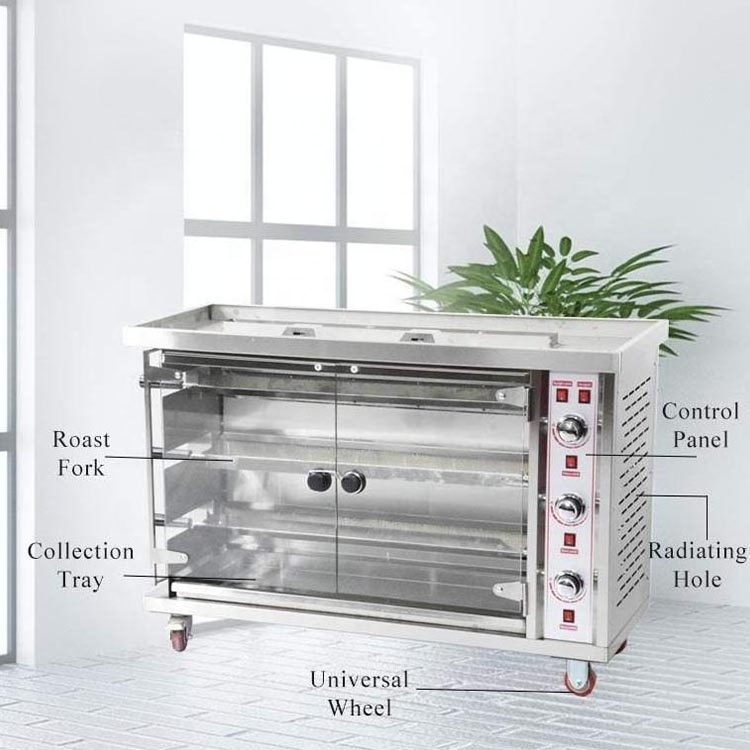 High Quality Commercial Vertical Gas Restaurant Equipment Grilled Chicken Furnace Rotating Chicken Rotisserie Grill Machine