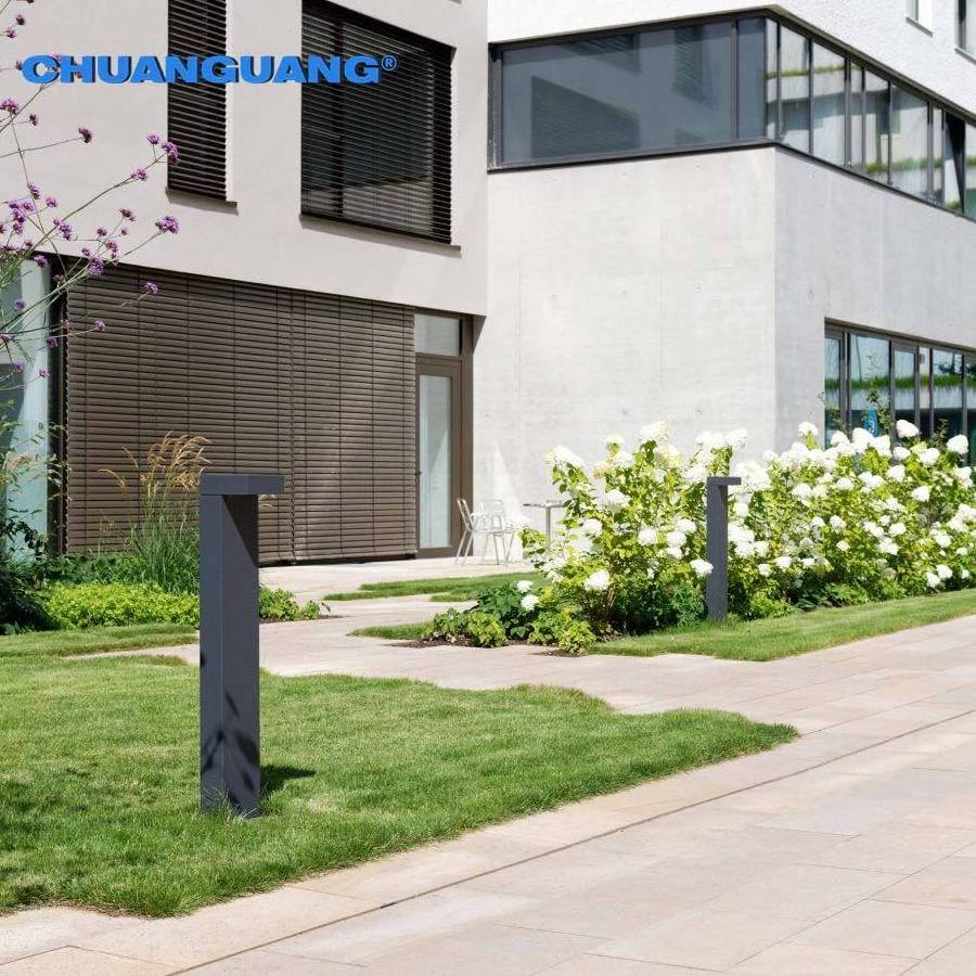 Outdoor Garden Flat Corner Led Lawn Lights Galvanized Steel Lawn Landscape Bollard Light