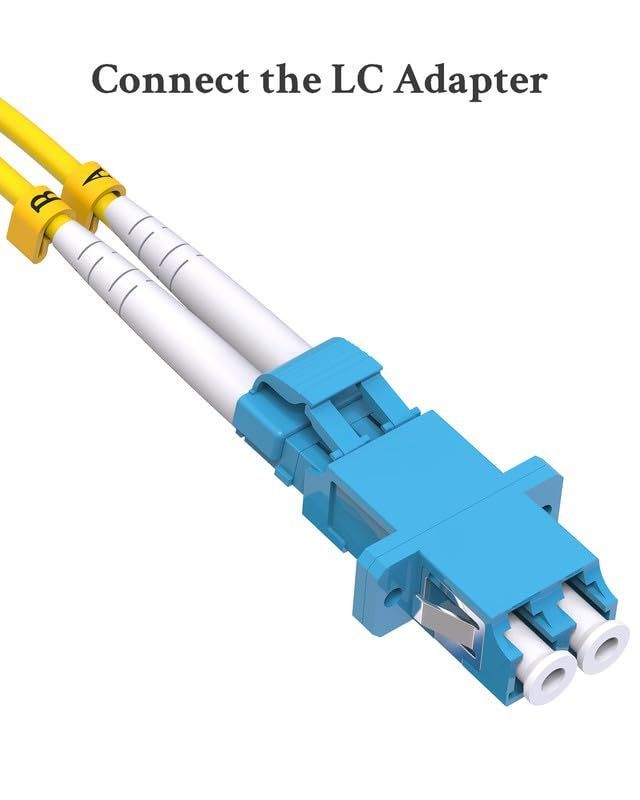 Fiber Optic Adapter Cable SC to LC, Singlemode Duplex 10GB OS2/OS1,lc Male to sc Female , 1 FT