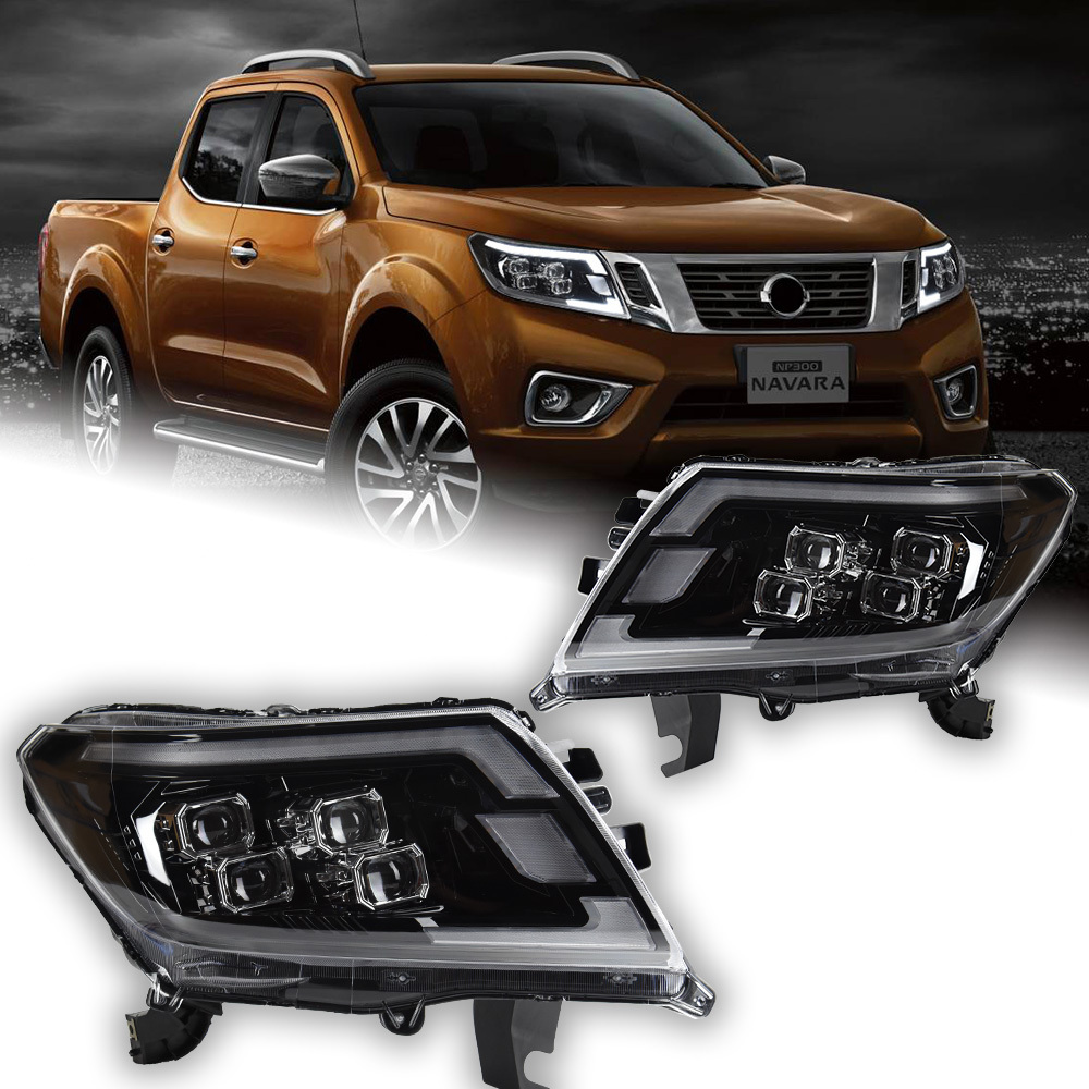 Car Lights for Nissan Navara Headlight Projector Lens 2015-2021 NP300 Dynamic Signal Frontier Head Lamp LED Headlights Drl