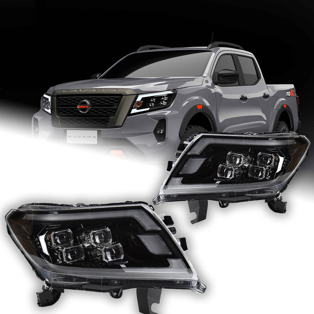 Car Lights for Nissan Navara Headlight Projector Lens 2015-2021 NP300 Dynamic Signal Frontier Head Lamp LED Headlights Drl