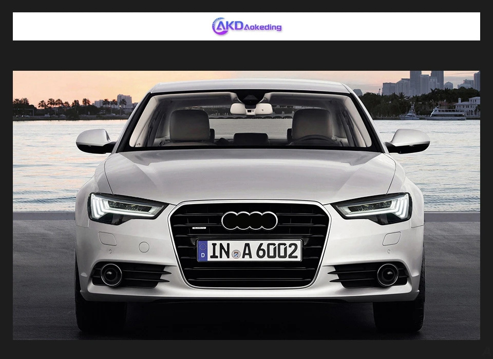 AKD Car Accessories Head Lamp for Audi A6 Headlights 2012-2015 Upgrade C8 Design LED Headlight DRL Dynamic Singal High Low Beam