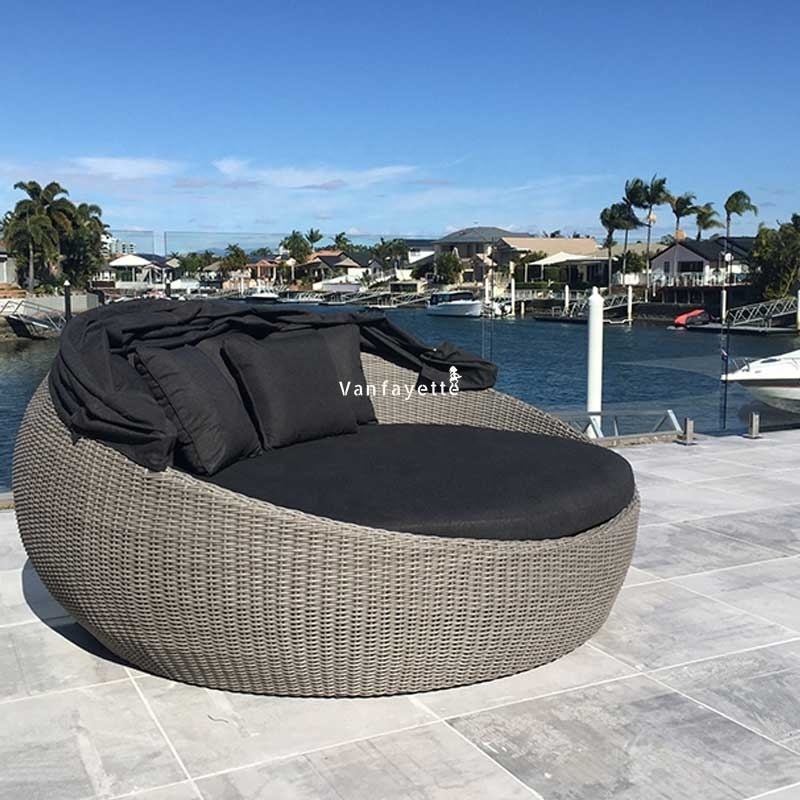 Outdoor Patio Chaise Lounge Best Commercial Pool Furniture Swimming Pool Furniture Sun Bed Rattan Round Chaise Lounge Chair