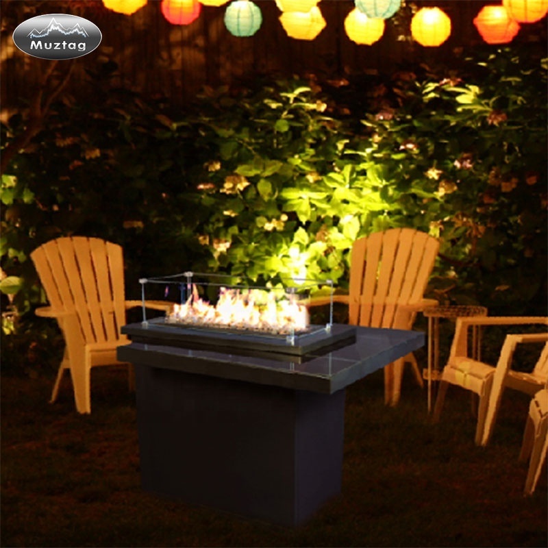 Outdoor round spanish propane gas fire pit table