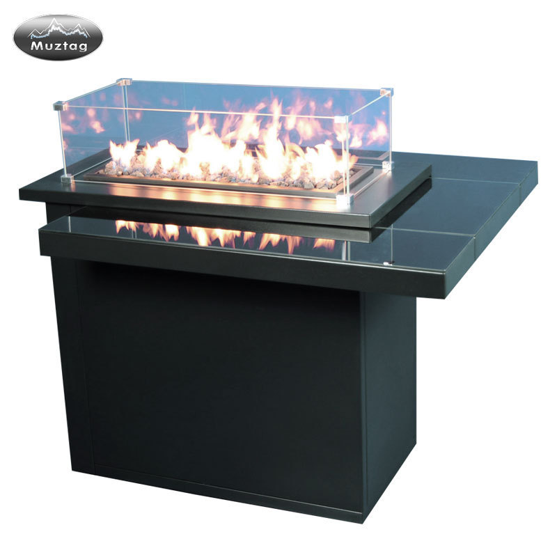 Outdoor round spanish propane gas fire pit table