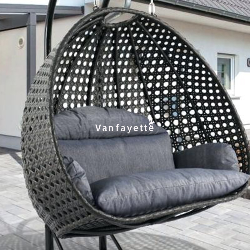 Terriya Large Hanging Basket Chair for 2 Person Backyard Lawn and Garden Furniture High End