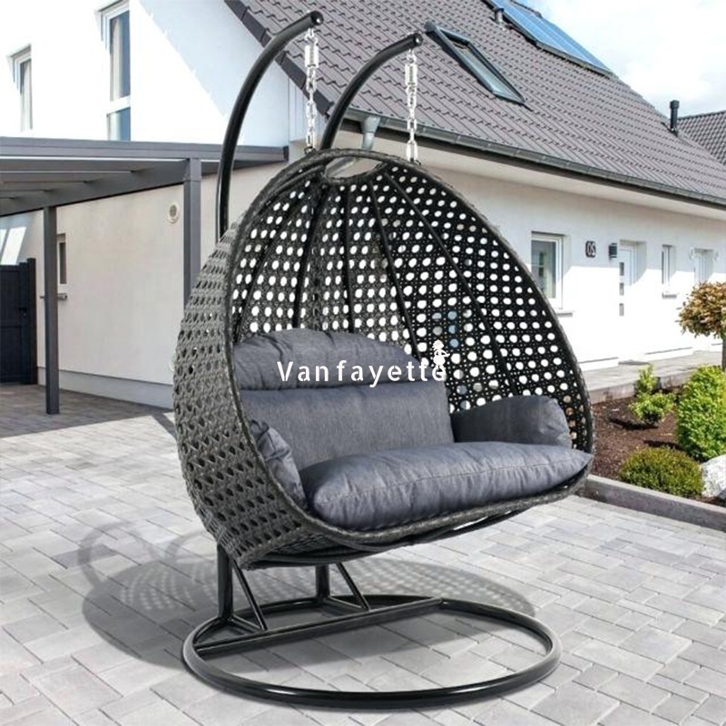 Terriya Large Hanging Basket Chair for 2 Person Backyard Lawn and Garden Furniture High End