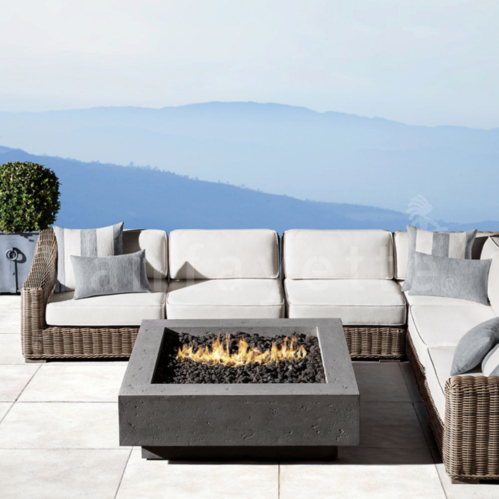 Fandii 8 Seater Aluminium Rattan Furniture Garden Corner Sofa Real Semi Circle Outdoor Couch