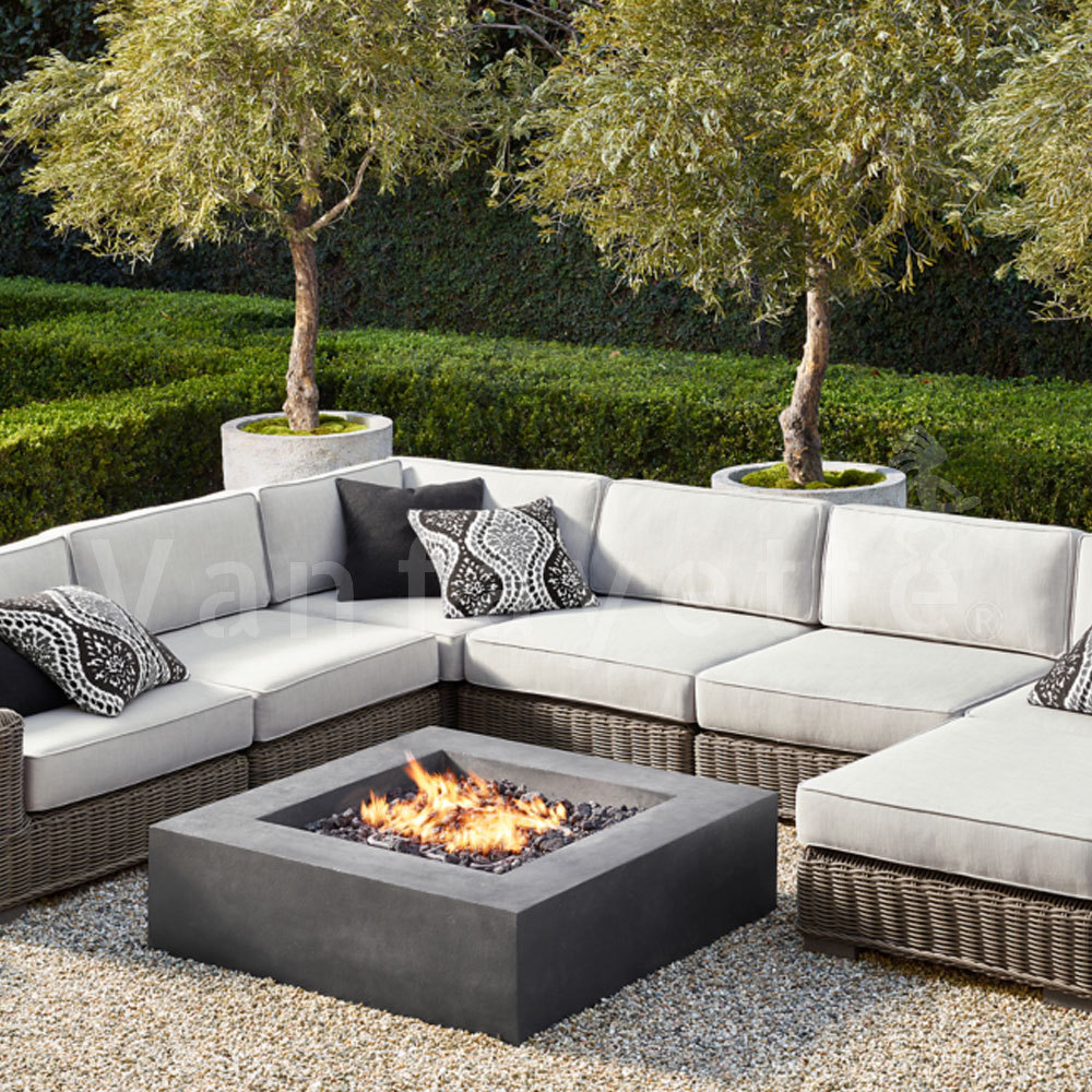 Fandii 8 Seater Aluminium Rattan Furniture Garden Corner Sofa Real Semi Circle Outdoor Couch