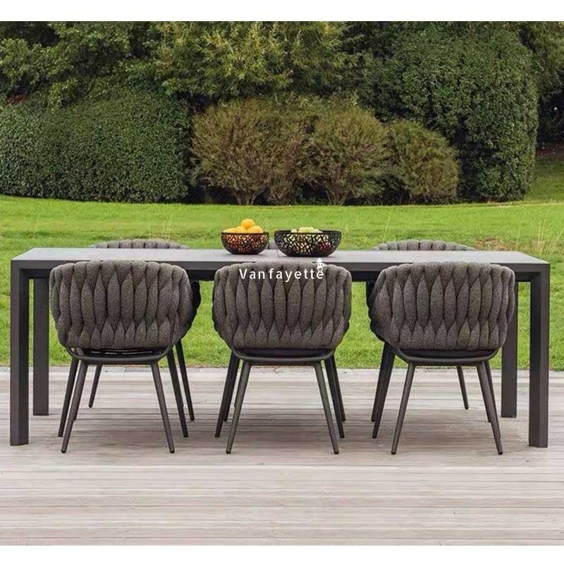 Garden Furniture Dining Sets Patio Dining Chairs Set of 6 Table Patio Dining Table and Chairs Woven Rope Outdoor Furniture