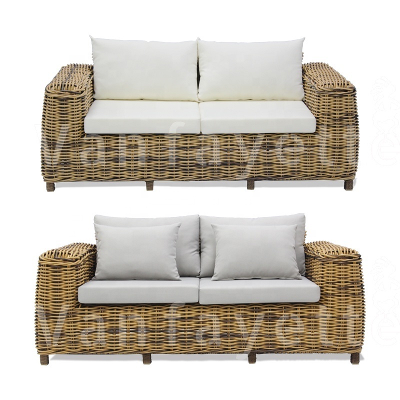 Ratan Sofa Patio Loveseat Garden Sofas Rattan Couch Deck Furniture