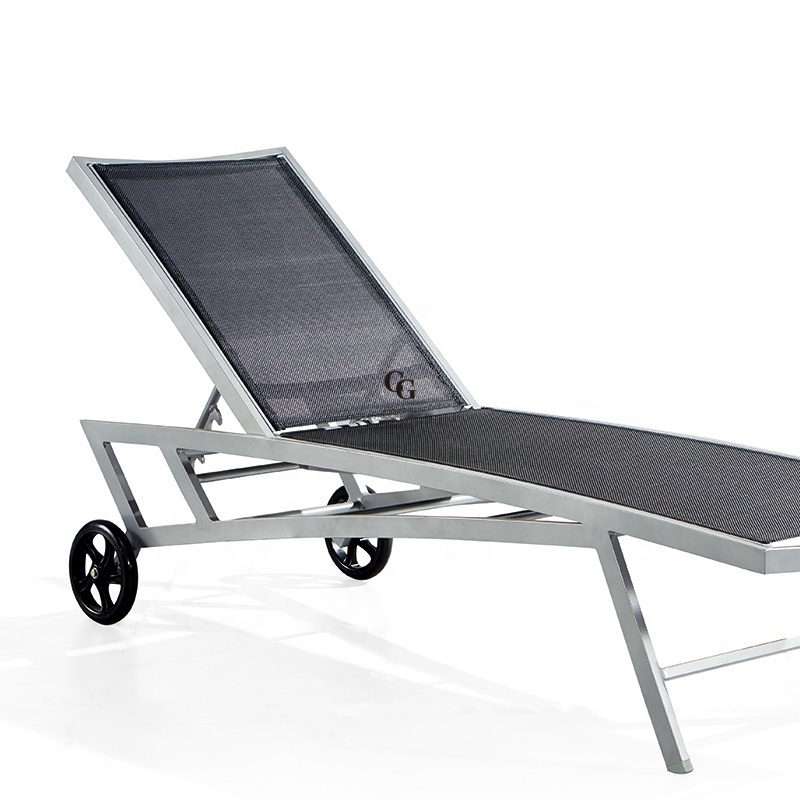 Aluminum Chaise Lounge With Wheels Antique Pool Lawn Chairs Plush Stackable Side Lounger For Sale