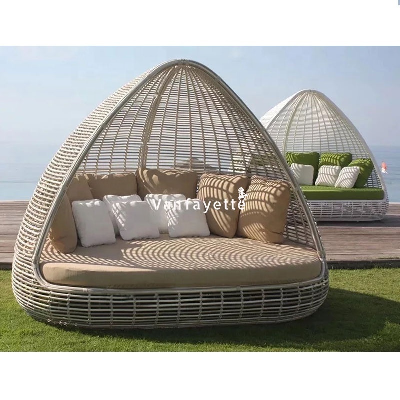 Outdoor Day Bed Hotel Pool Daybed Daybed Rattan Day Bed Outdoor Day Bed with Canopy