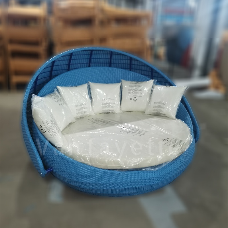 Sun Bed Rattan Pool Furniture Wholesale Beach Cabana Bed Big Sunbed Round Sofa Bed