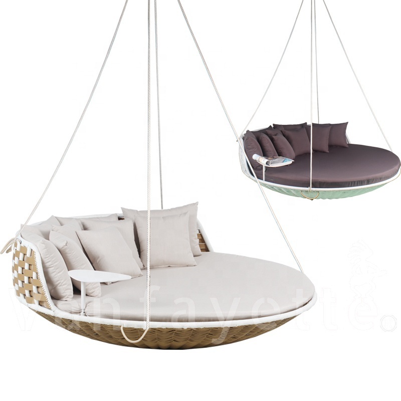 Outdoor Garden Rattan Swing Day Bed Swing hanging garden bed