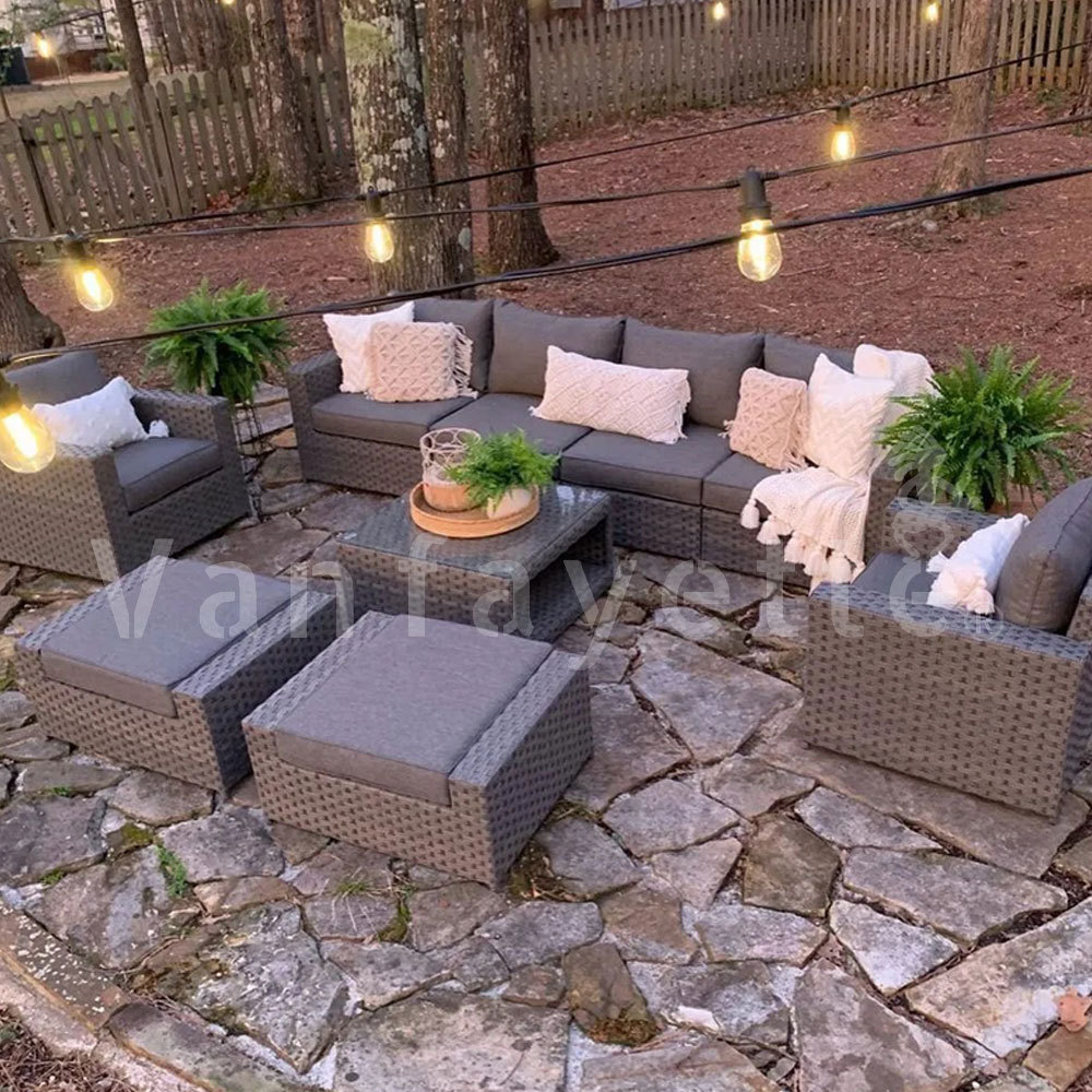 Fashion Wide Rattan Weaving Sofa Ins Hot Sale for Hotel Project CG OUTDOOR FURNITURE Good Quality