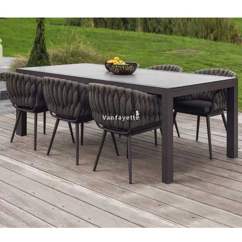 Garden Furniture Dining Sets Patio Dining Chairs Set of 6 Table Patio Dining Table and Chairs Woven Rope Outdoor Furniture