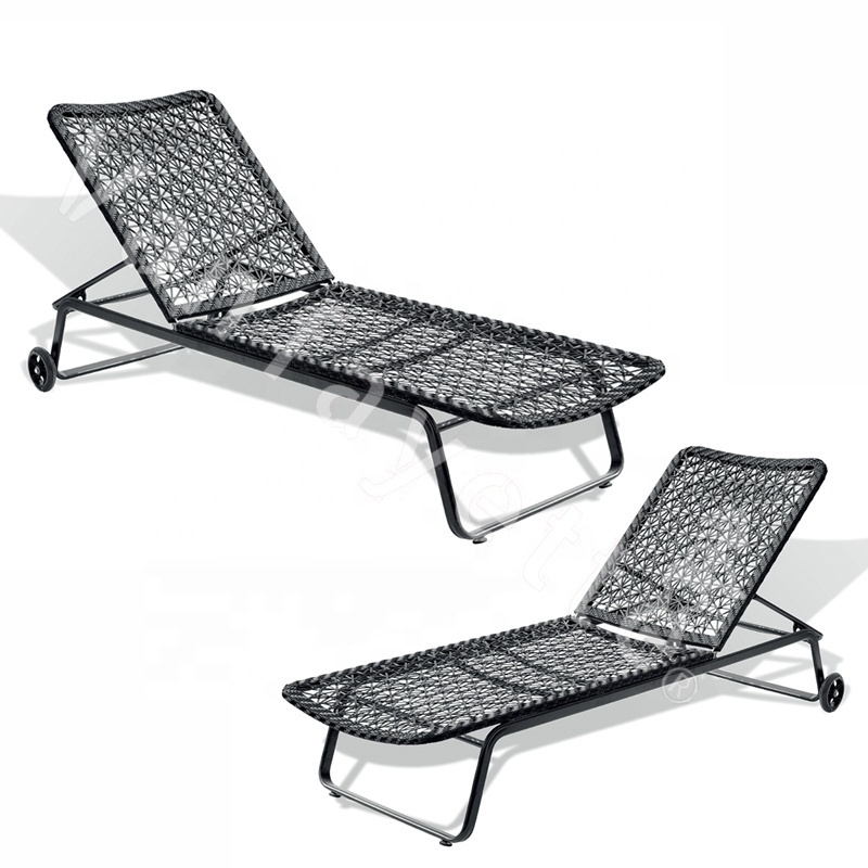 Best Black Chaise Lounge Rattan Pool Deck Chairs Cheap Le Corbusier Chair