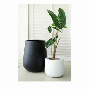 11" Black Flower Pots 50cm Plant Pot White Planters for Sale 10 Inch Planter White Ceramic Planter without Saucer