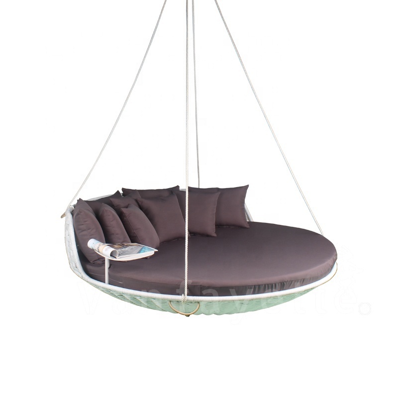 Outdoor Garden Rattan Swing Day Bed Swing hanging garden bed