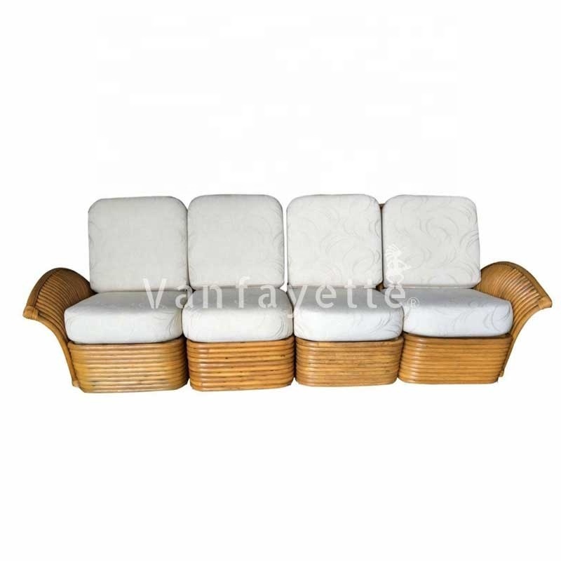 Natural Real Rattan Wicker Sofa Set Two Seater Sofa Backyard Furniture