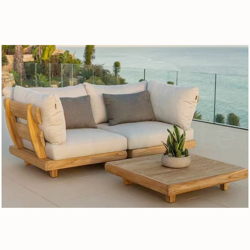 Teak Wood Sofa Set Outdoor Eco-Friendly Cost Saving Factory Wholesale Price Good Quality CG