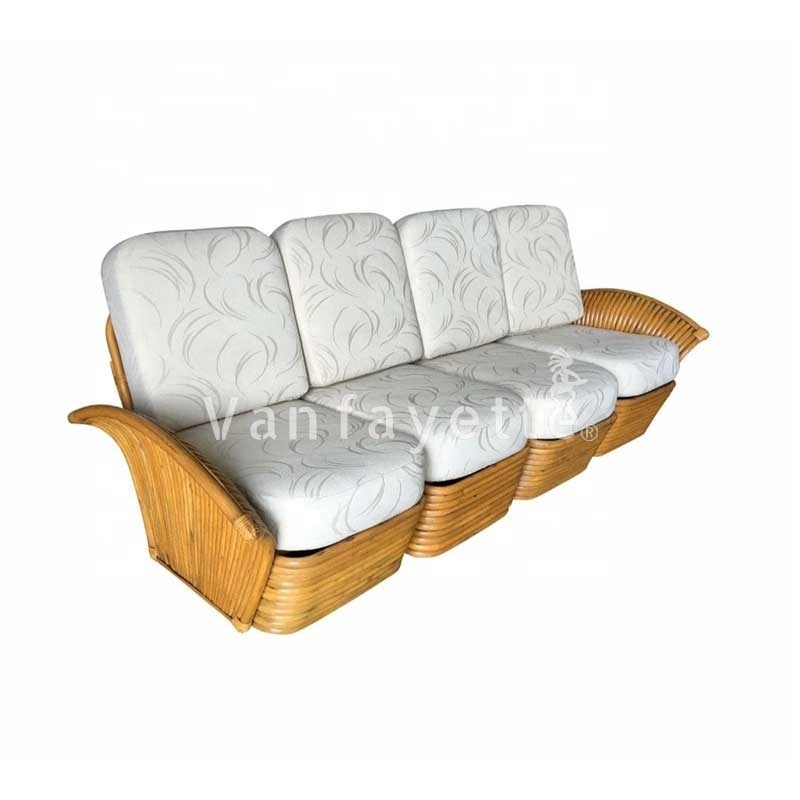 Natural Real Rattan Wicker Sofa Set Two Seater Sofa Backyard Furniture