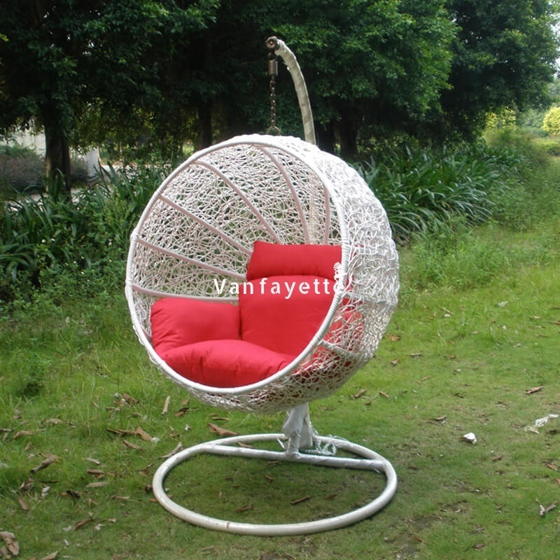 Garden Outdoor Swing Chair with Stand Rattan Swing Chair Hanging Basket Egg Chair Swing