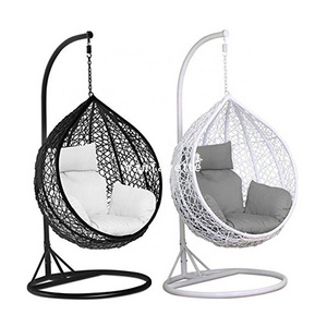 Wicker Swing Chair Egg Swing Chair with Stand Outdoor Patio Swing Indoor Hanging Chair with Stand