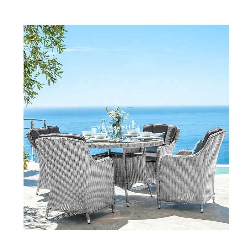 6 Piece Patio Set Small Patio Table with Umbrella Hole Outdoor Table and Chairs with Umbrella Outdoor Dining Set with Umbrella