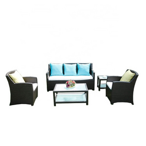 Caraii 4 pieces Outdoor Sofa Set Garden Couch Three Seat Sofa and Single Sofa Set for Hotel CG