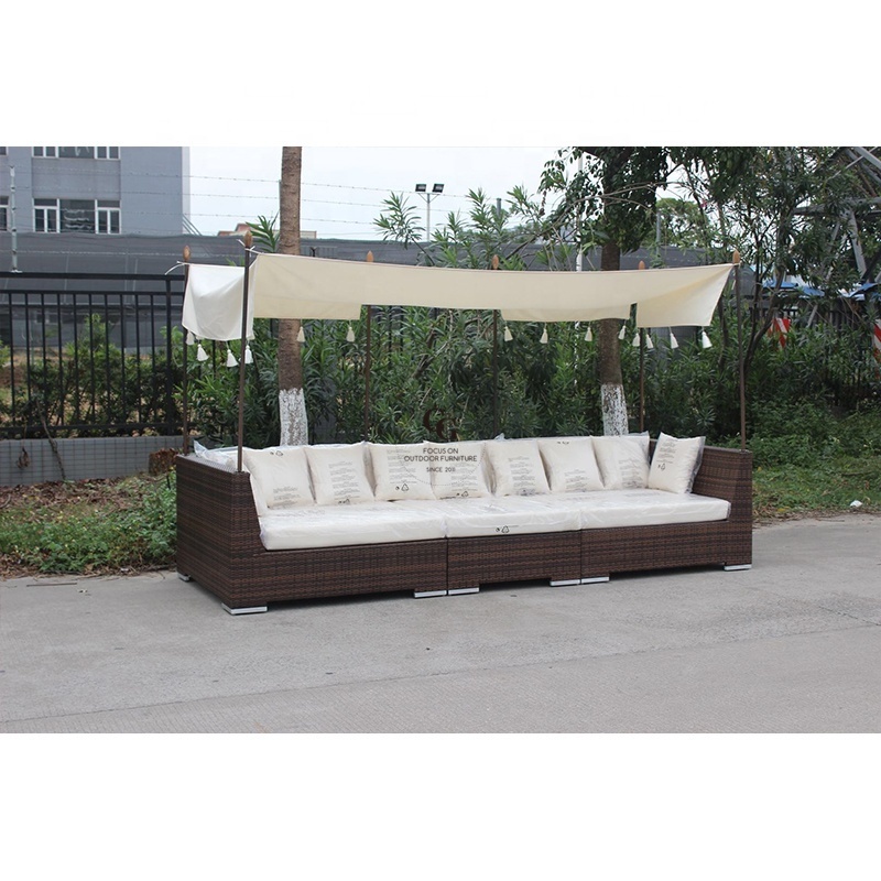 Wicker Rattan Day Beds Outdoor Patio Daybed Outdoor Beach Beds Swimming Pool Chaise Lounge All Weather Chaise Lounge