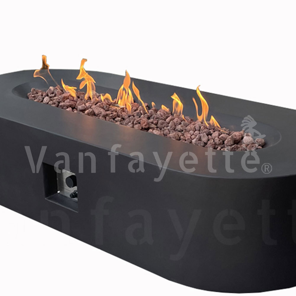 Outdoor Propane See Through Patio Table With Fire Pit Modern Gas Fireplace