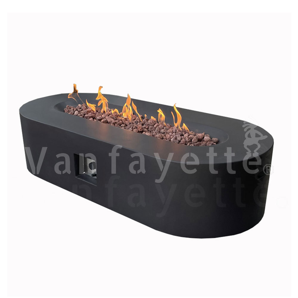 Outdoor Propane See Through Patio Table With Fire Pit Modern Gas Fireplace