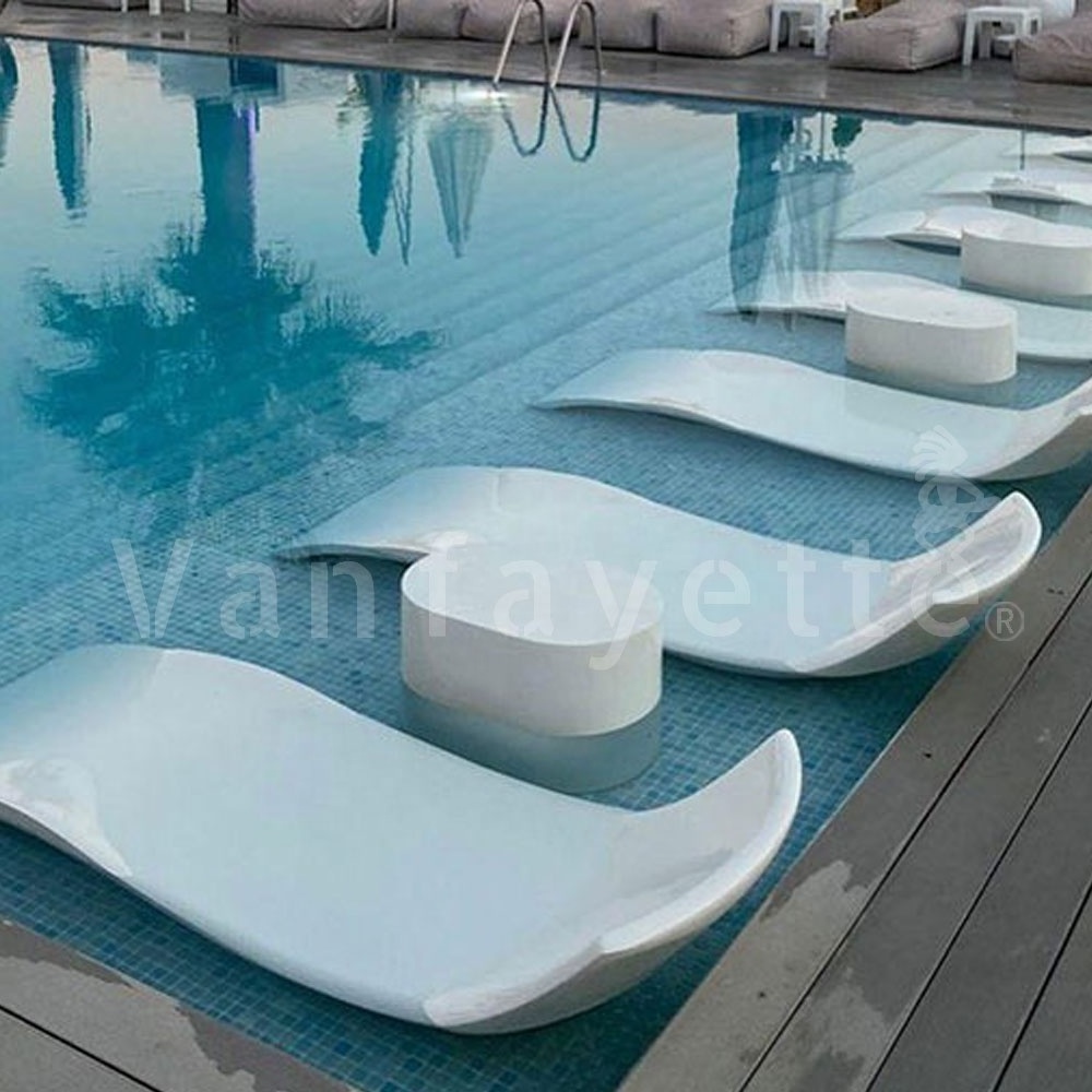 Resin Fiberglass GRP glass reinforced plastic glass fiber pool chaise lounge in-pool chaise In Pool lounge chairs