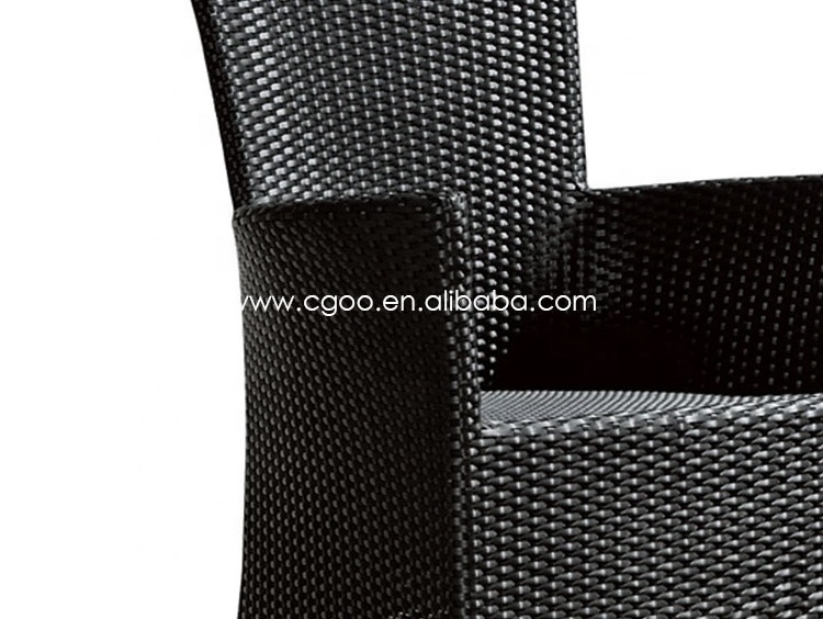 Outdoor Wicker Rattan Black Patio Dining Chairs Cane Deck Chairs