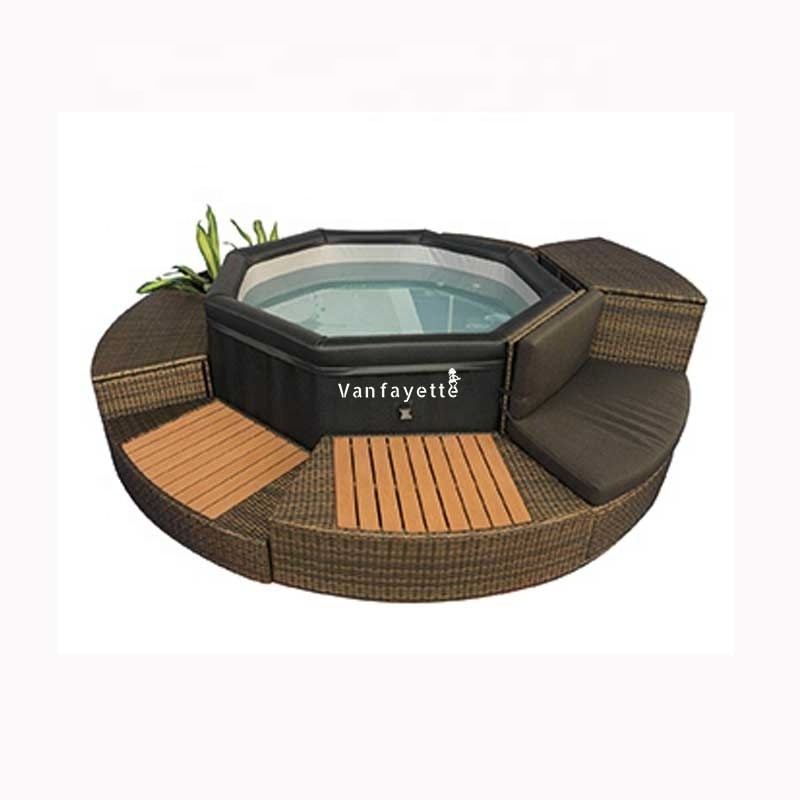 Heavy Duty Rattan Weaving Home Swimming Pool Deck Furniture for Spa Swimming Massage Bath Tube