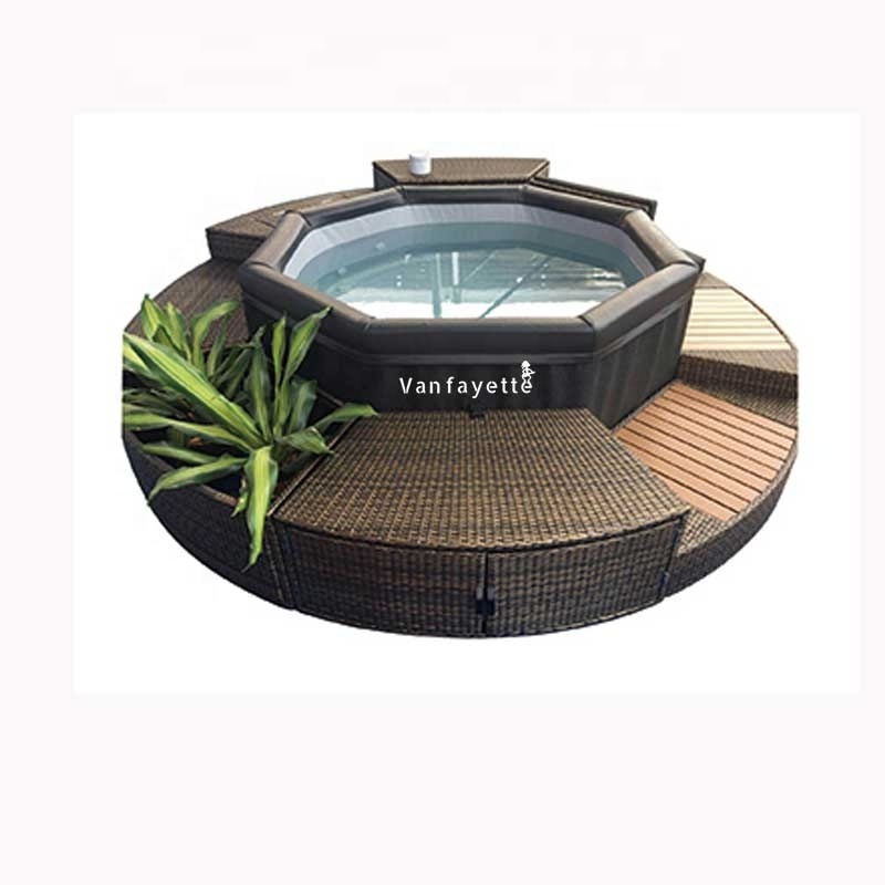 Heavy Duty Rattan Weaving Home Swimming Pool Deck Furniture for Spa Swimming Massage Bath Tube