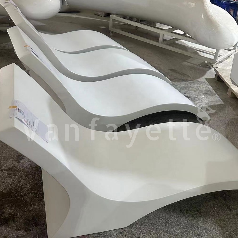 Resin Fiberglass GRP glass reinforced plastic glass fiber pool chaise lounge in-pool chaise In Pool lounge chairs