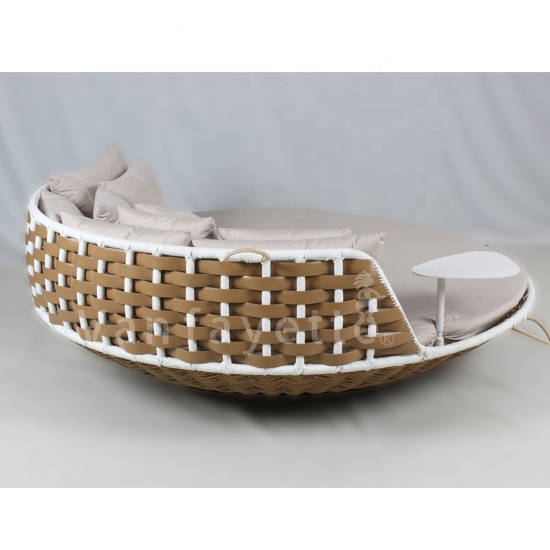 Round Rattan Round Swing Bedrattan Hanging Bed Patio Swing Chair Wicker Furniture Porch Swing Bed