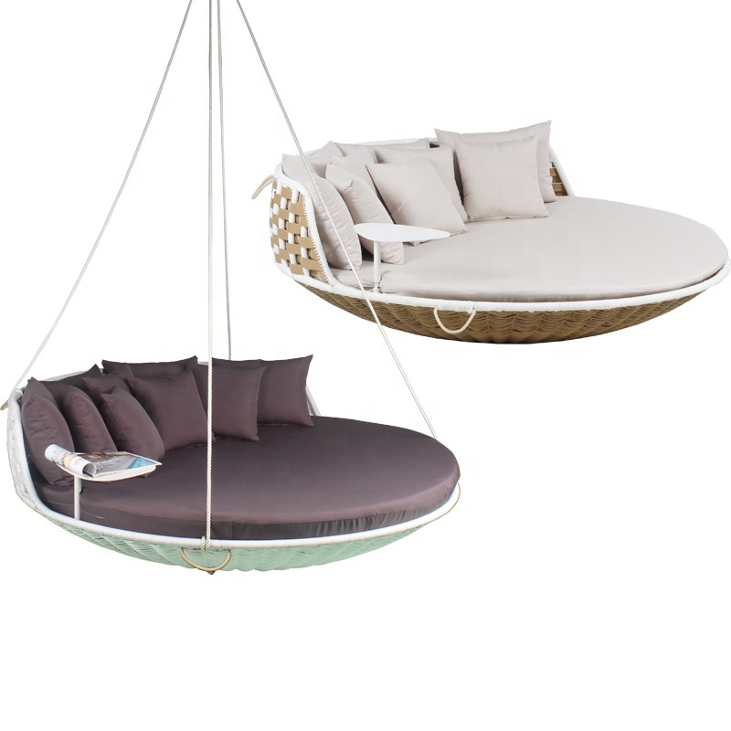 Outdoor Garden Rattan Swing Day Bed Swing hanging garden bed