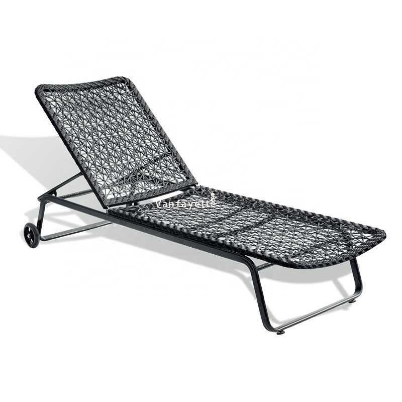 Best Black Chaise Lounge Rattan Pool Deck Chairs Cheap Le Corbusier Chair