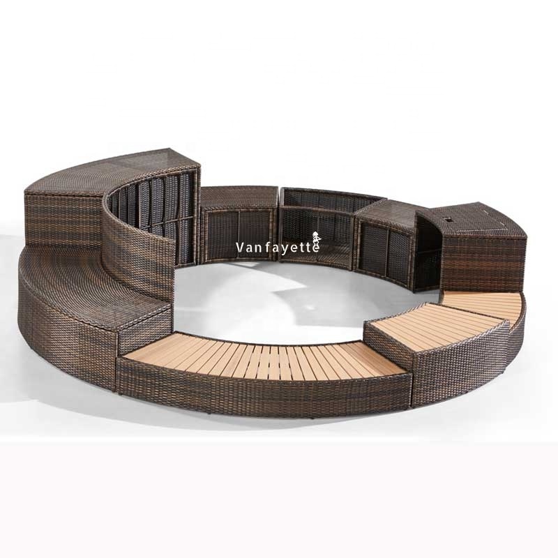 Heavy Duty Rattan Weaving Home Swimming Pool Deck Furniture for Spa Swimming Massage Bath Tube