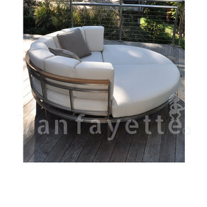 Luzzci Velvet White Patio Lounge Furniture Pool Ledge chaise Lounger Wicker Chair