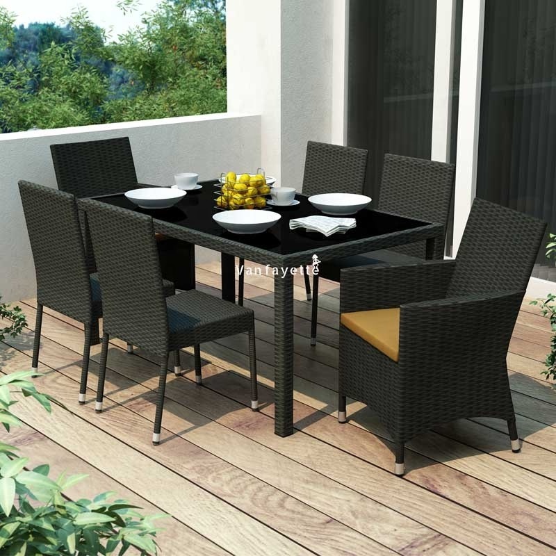 Tonii High Back Chair and Long Table Outdoor Dinning Set for Backyard Home Furnishing Interior Designer Hotel Furniture