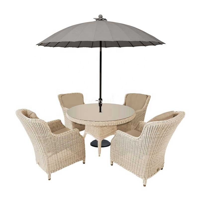 Outdoor Conversation Rattan Patio Set Furniture Rattan Wicker Furniture Outdoor Patio Set with Umbrella Round Patio Dining Sets