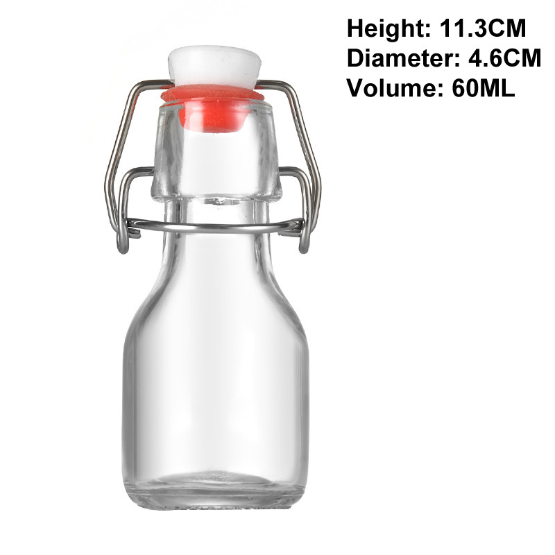 Food-Safe 2 oz 60 ml Mini Swing Top Glass Bottles Small Flip Top Storage Bottles For Wedding Favors