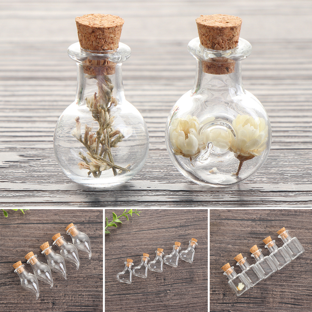 Clear Mini Glass Potion Bottles Small Wishing Bottles With Cork Stoppers For Wedding Birthday Party